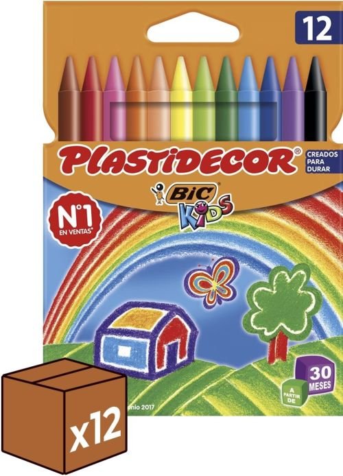 Ceras Plastidecor 12 colores (pack 12u.)