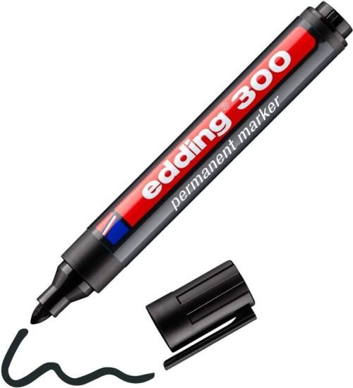 c/10 Rotulador edding 300 negro marcador permanente