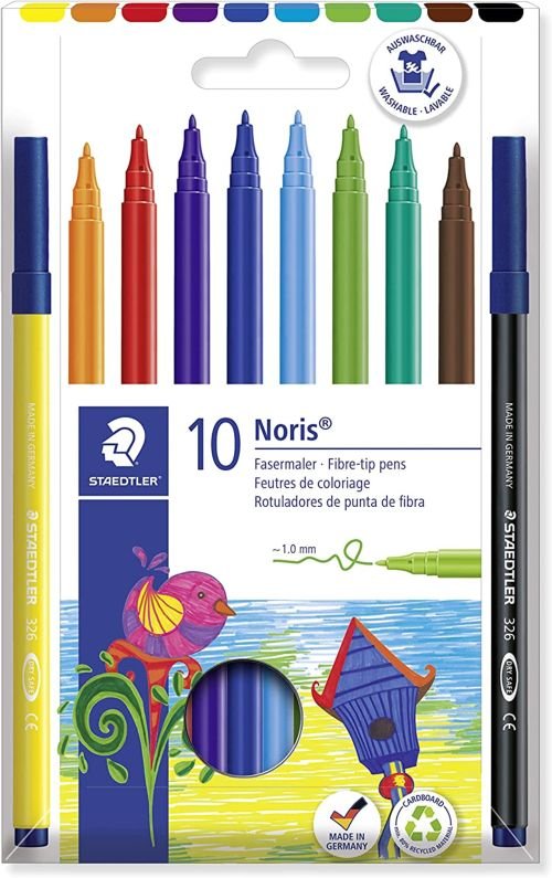 Estuche 10 rotuladores de colores noris club 326