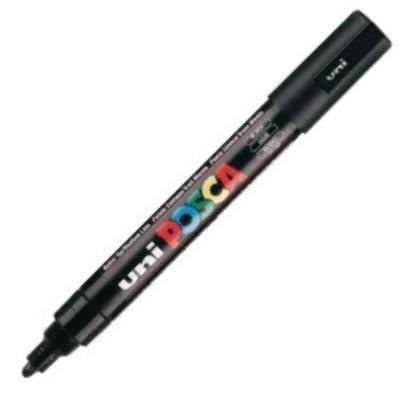 marcador uni posca pc-m5 color negro punta 1	8-2	5mm