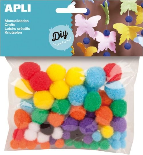 BOLSA 78 POM POM 8 COLORES SURTIDOS