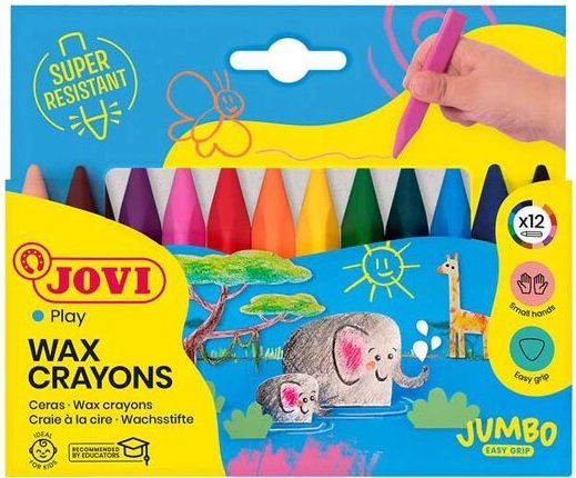 Estuche 12 ceras jovicolor triwax