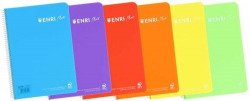 Paq/5 cuaderno espiral fº 80h 90g. pauta 2	5mm c/m enri plus tapa plastico