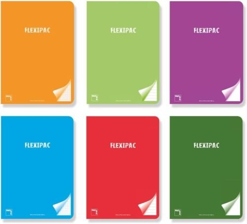 PAQ/6 LIBRETA A4 48H 90G PAUTA 3.5 C/M FLEXIPAC T.PLASTICO