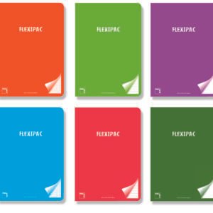 Paq/6 libreta a4 48h 90g 1horizontal c/m flexipac t.plastico