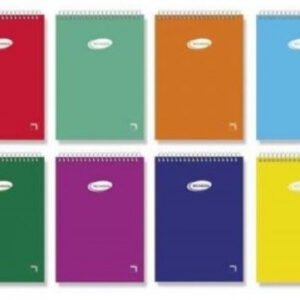 Paq/10 cuaderno espiral apaisado 16º 80h 60g. cuad.4x4 tapa carton pacsa