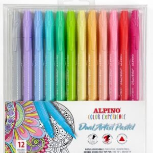 Estuche 12 rotuladores doble punta dual artist pastel