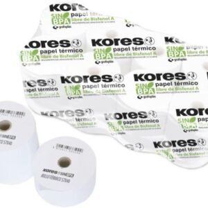 PACK 10 ROLLO PAPEL TERMICO SIN BISFENOL 57X45X12MM KORES