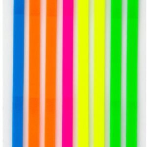 Blister 8 tiras adhesivas translucidas clores fluo 5x135mm