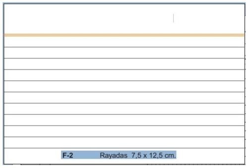 PAQ/100 FICHAS RAYADAS Nº2  7	5X12	5CM LOAN