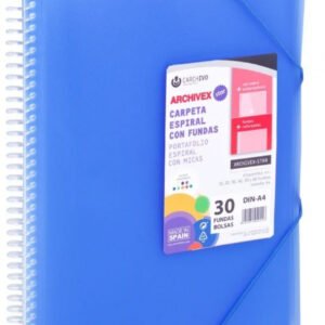 CARPETA 20 FUNDAS A4 ESPIRAL ARCHIVEX STAR AZUL CARCHIVO