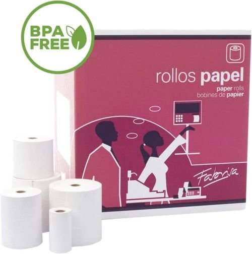 PACK 8 ROLLOS PAPEL TERMICO SIN BPA 80X60X12MM FABRISA