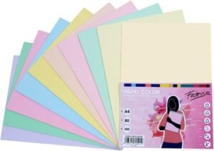 PAQUETE A4 100H 80G 10 COLORES PASTEL SURTIDOS FABRISA