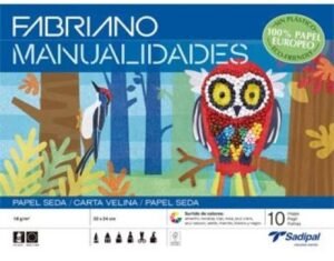 Bloc manualidades 10 hojas papel seda 32x24cm colores surtidos