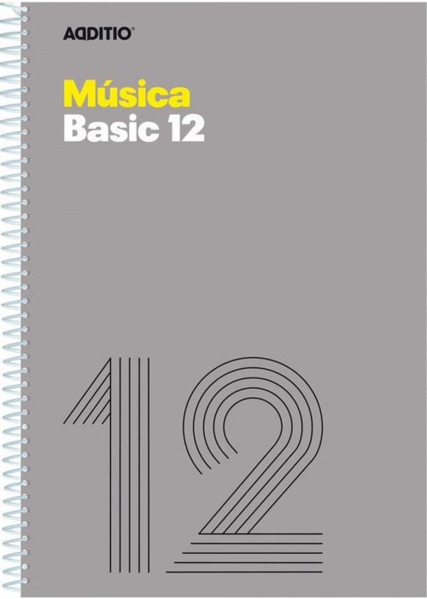 Cuaderno espiral fº musica basic 12 pentagramas de 10 mm por pagina 20 hojas