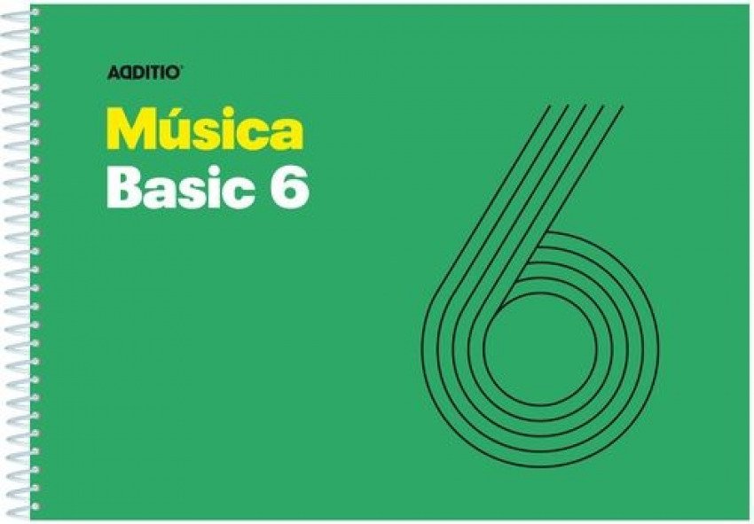 Cuaderno espiral musica basic 6 pentagramas de 9mm por pagina 25 hojas