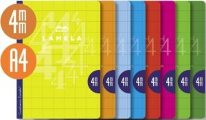LIBRETA A4 50H 90G CUADROVIA 4MM COLORES SURTIDOS