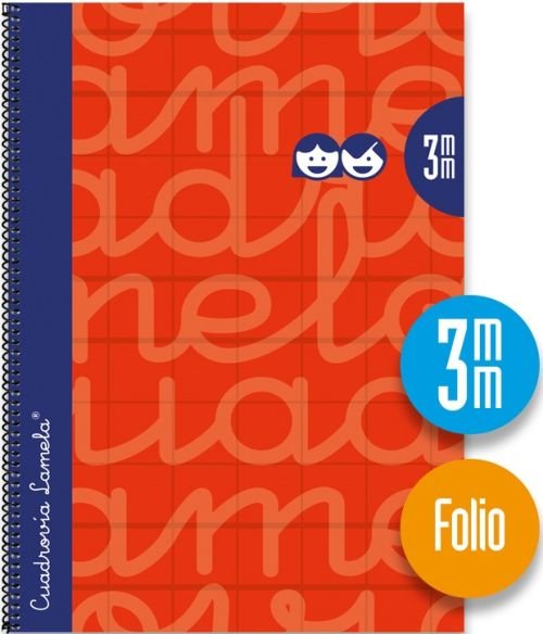 CUADERNO ESPIRAL Fº 80H 90G 3MM ROJO CUADROVIA EXTRADURA