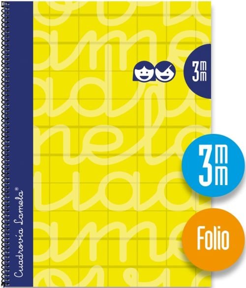 CUADERNO ESPIRAL Fº 80H 90G 3MM AMARILLO CUADROVIA EXTRADUR