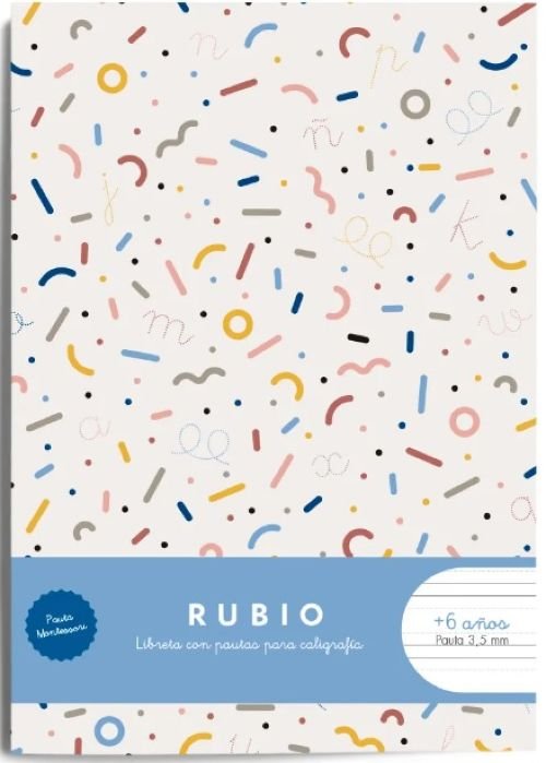 Libreta a5 44h 80g. pauta montessori 3	5mm con margen